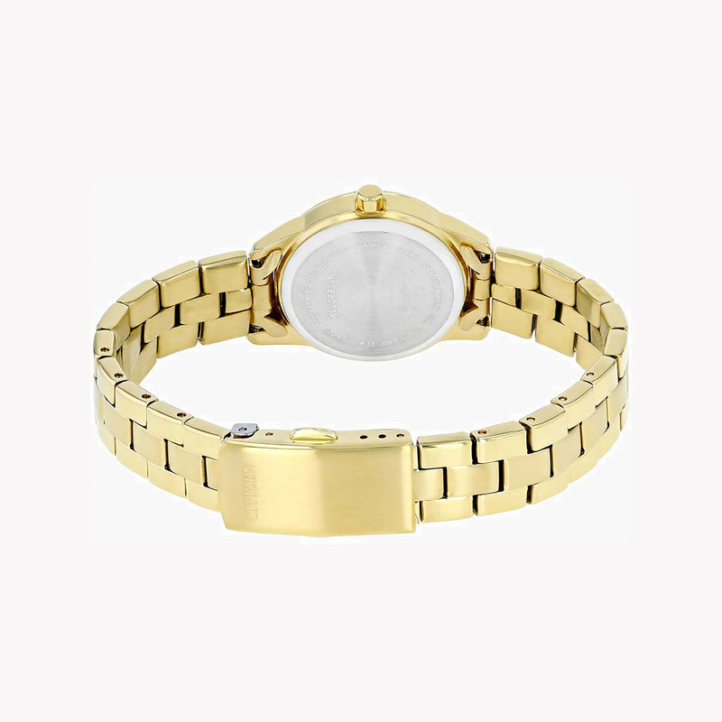 Citizen Eu6072-56d Radiant Elegance - Gold Stainless Steel Women's Watch With White Dial by i-watch