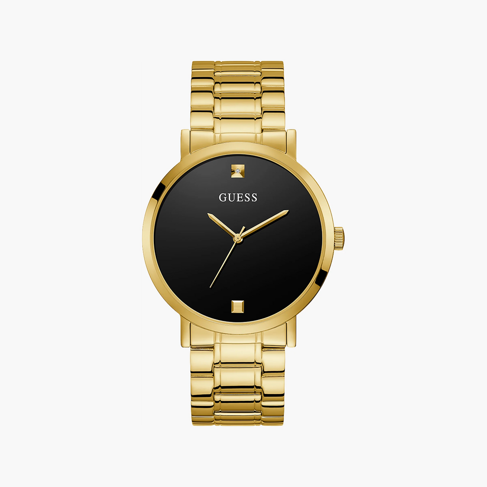 Guess Watches Men's Gold Stainless Steel, Black Dial | W1315g2 by i-watch