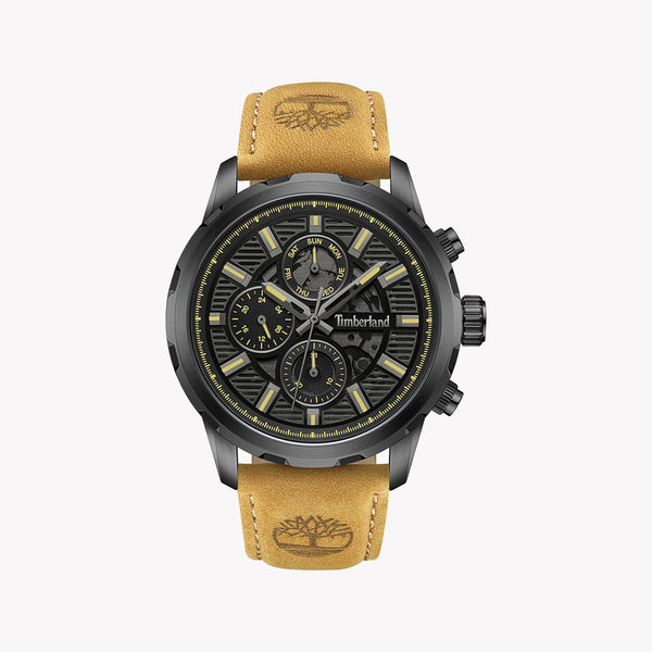 Timberland Men's Black Stainless Steel Watch, Brown Leather | Tdwgf0056101 by i-watch