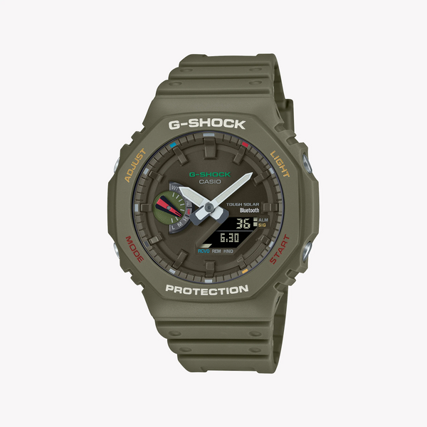 G-Shock Men's Olive Resin Watch, Tough Solar | Ga-B2100fc-3adr by i-watch