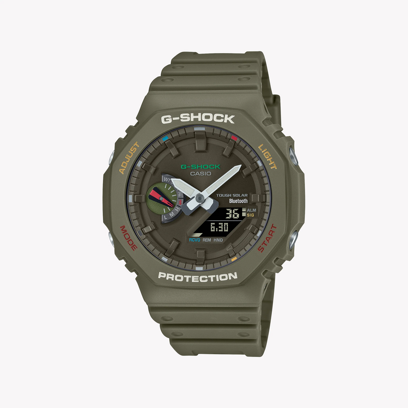 G-Shock Men's Olive Resin Watch, Tough Solar | Ga-B2100fc-3adr by i-watch