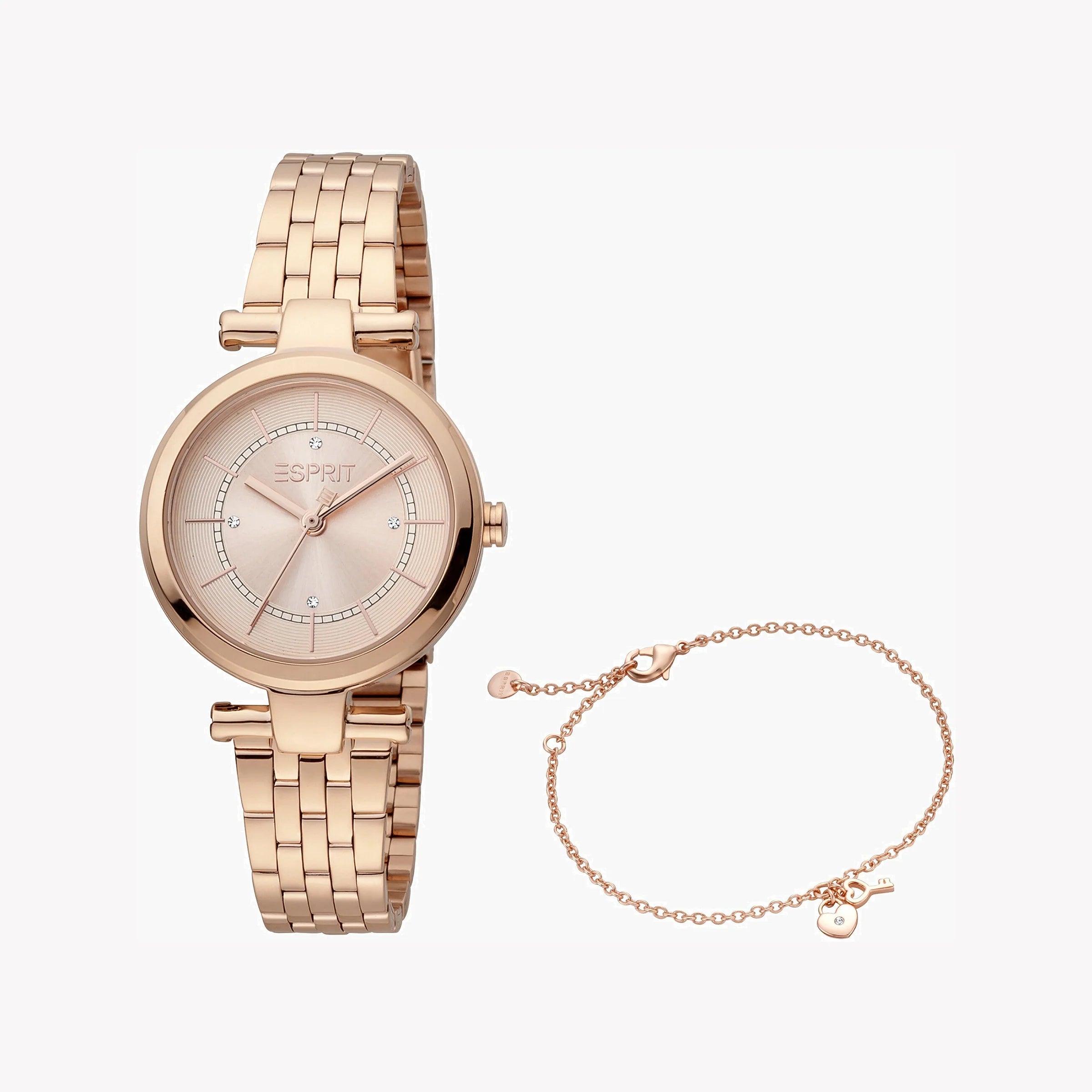 ESPRIT Women's Watch with Rose Gold Stainless Steel Case and Rose Gold Stainless Steel Band