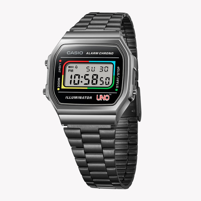 Casio Unisex Black Stainless Steel Watch, Chrome Resin | A168weuc-1a by i-watch