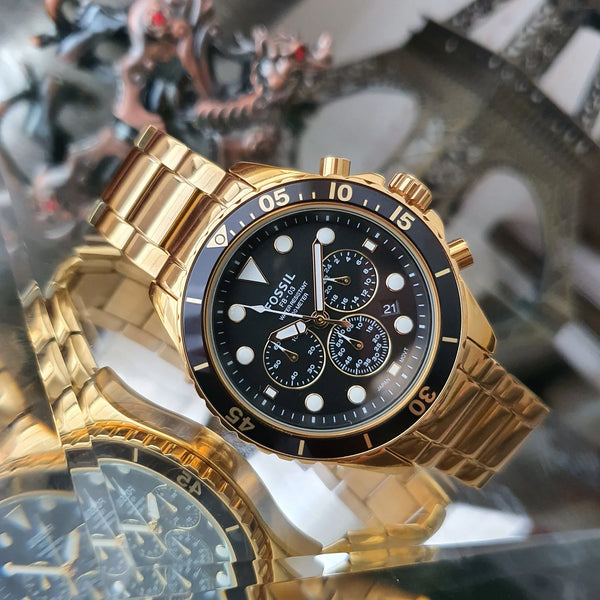 Fossil Men's Gold Watch, Black Dial | Fs5727 by i-watch