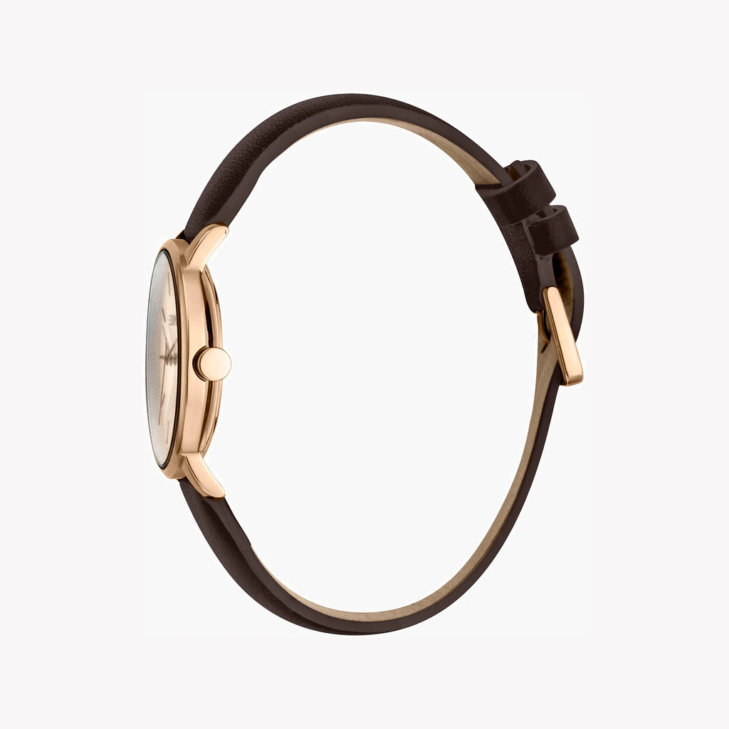 ESPRIT Women's Watch with Rose Gold Stainless Steel Case and Brown Leather Band-i-Watch-2