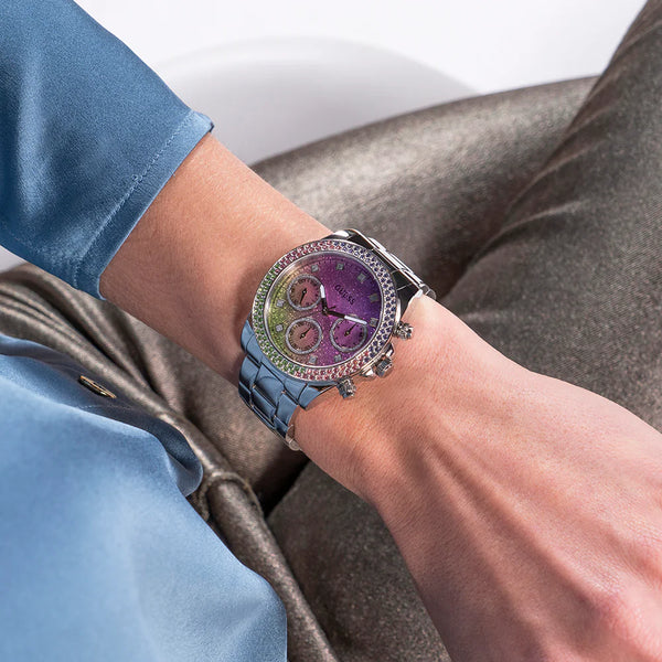 Guess Women's Multicolor Dial Watch, Silver Stainless Steel | Gw0483l1 by i-watch
