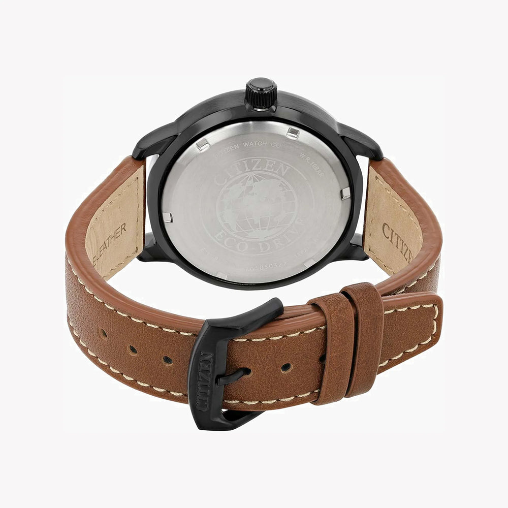 Citizen Eco-Drive Bm7395-11e: Bold Sophistication - Men's Black & Brown Leather Watch by i-watch