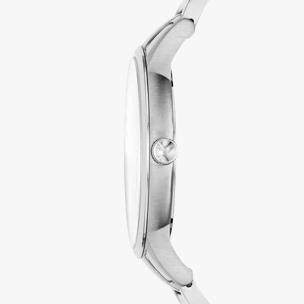 EMPORIO ARMANI AR11181 - BOLD ELEGANCE MEN'S WATCH with Silver Stainless Steel & Striking Black Dial-i-Watch-2