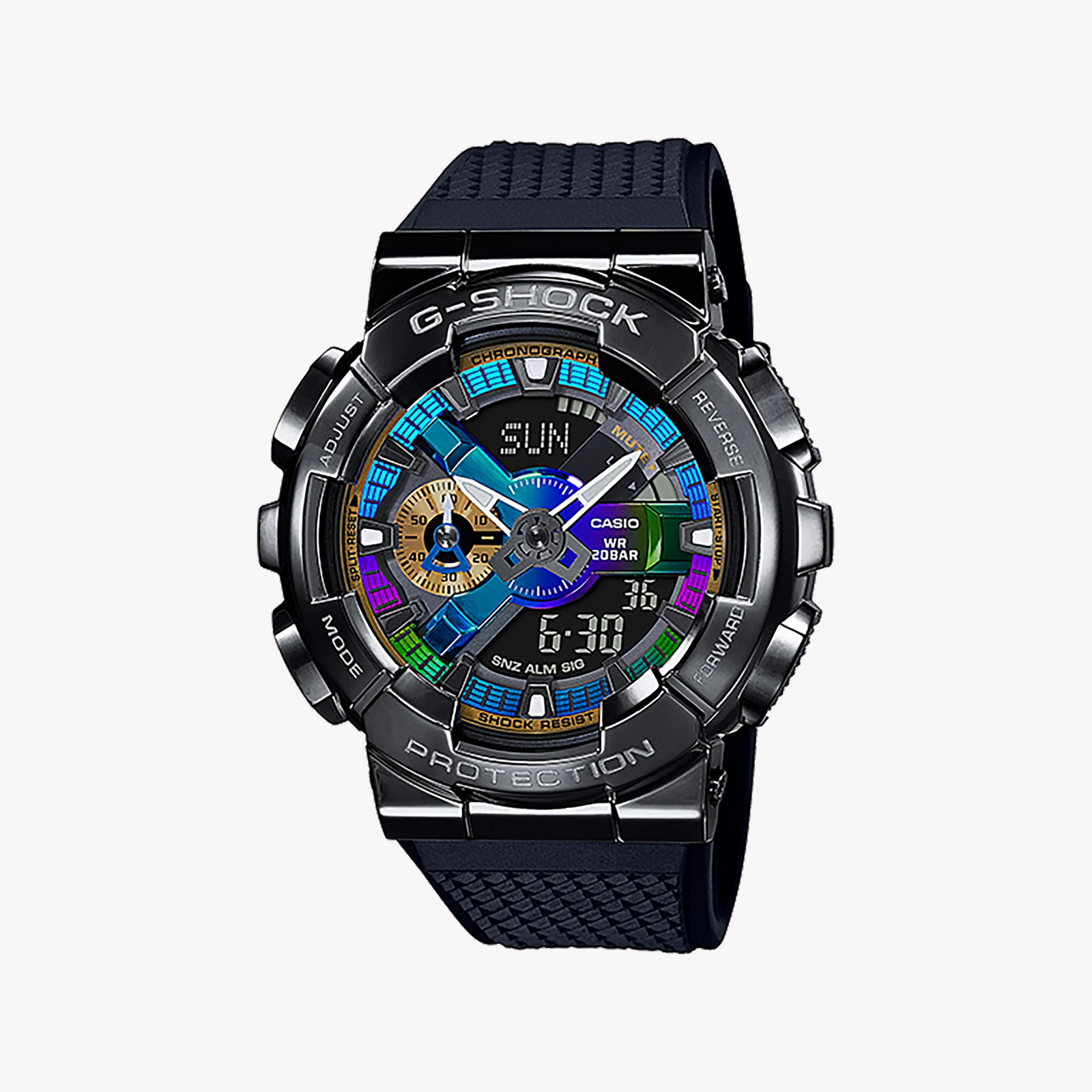 Casio G-Shock Gm-110b-1adr - Rugged Elegance Men's Watch With Black Stainless Steel & Led Functionality by i-watch