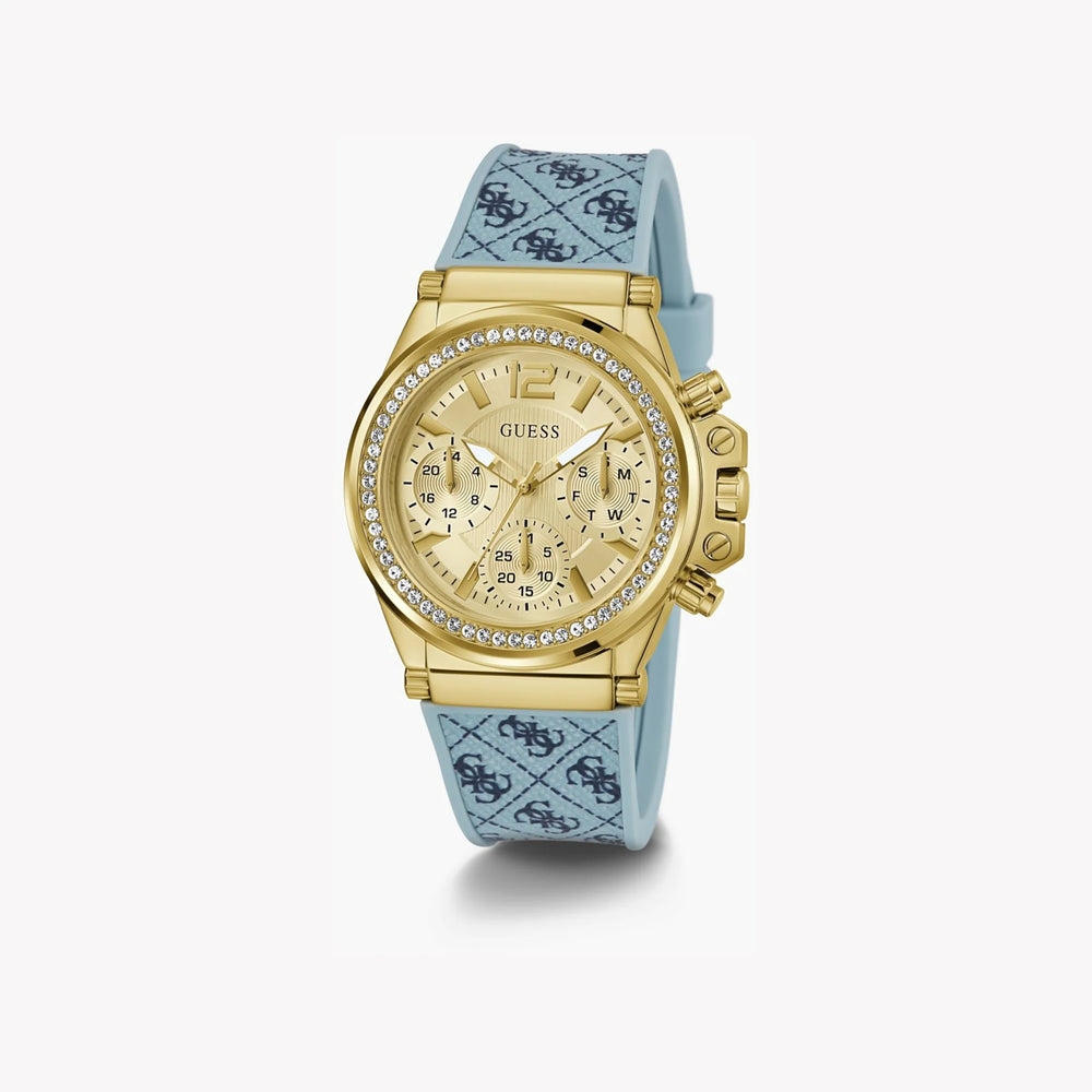 Guess Women's Gold Stainless Steel, Blue Band | Gw0699l1 by i-watch