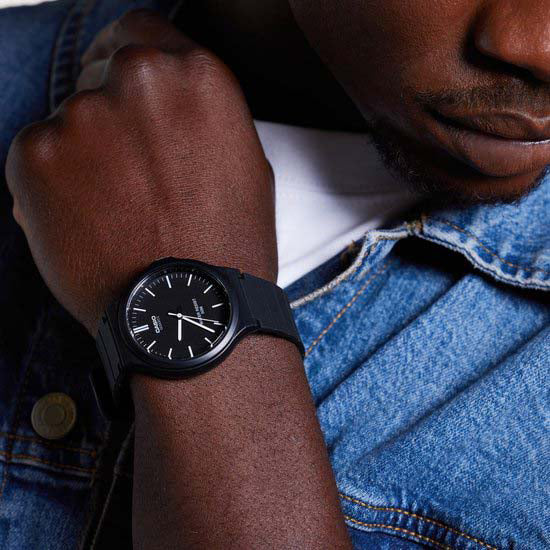 Casio Men's Black Resin Watch, Black Dial | Mw-240-1ev by i-watch