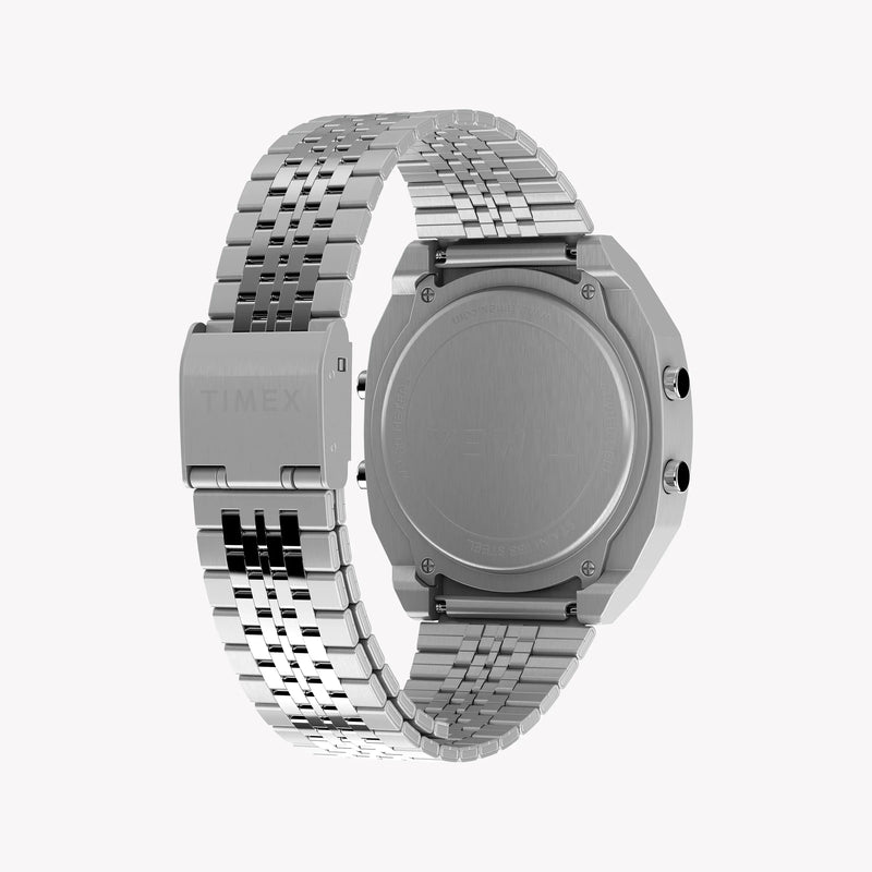 Timex Unisex Stainless Steel Black Lens Watch, Silver | T80 by i-watch