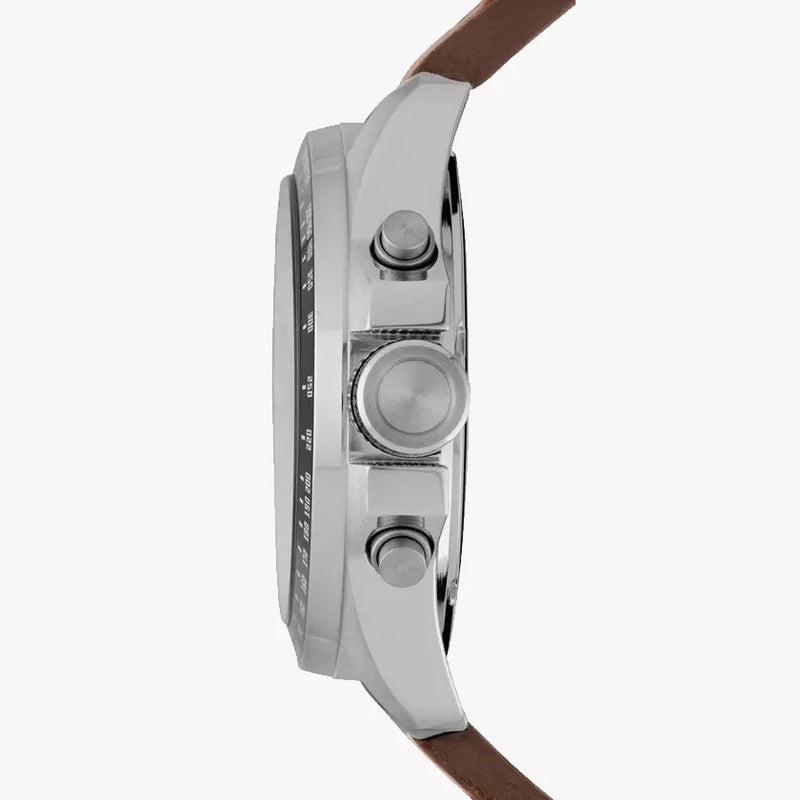 Fossil Men's Silver Stainless Steel, Brown Leather | Ch2885 by i-watch