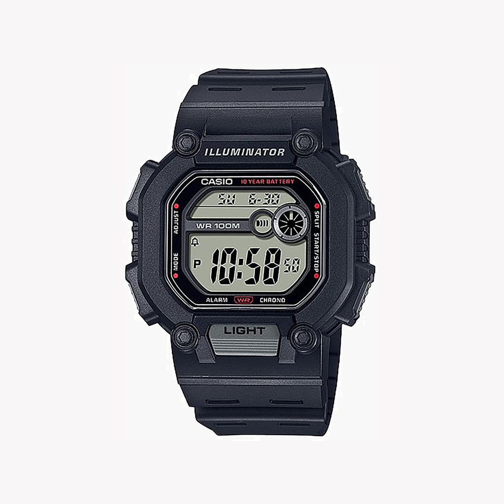 CASIO W-737H-1AVDF - RUGGED SPORTSMAN DIGITAL WATCH WITH BLACK RESIN BAND