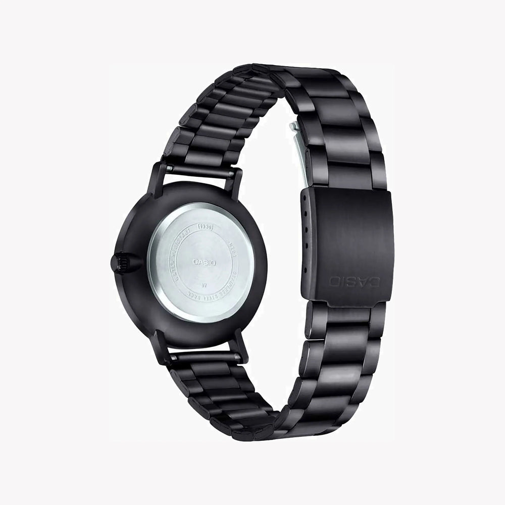 Casio Men's Black Stainless Steel Watch, Black Dial | Mtp-Vt01b-1b by i-watch