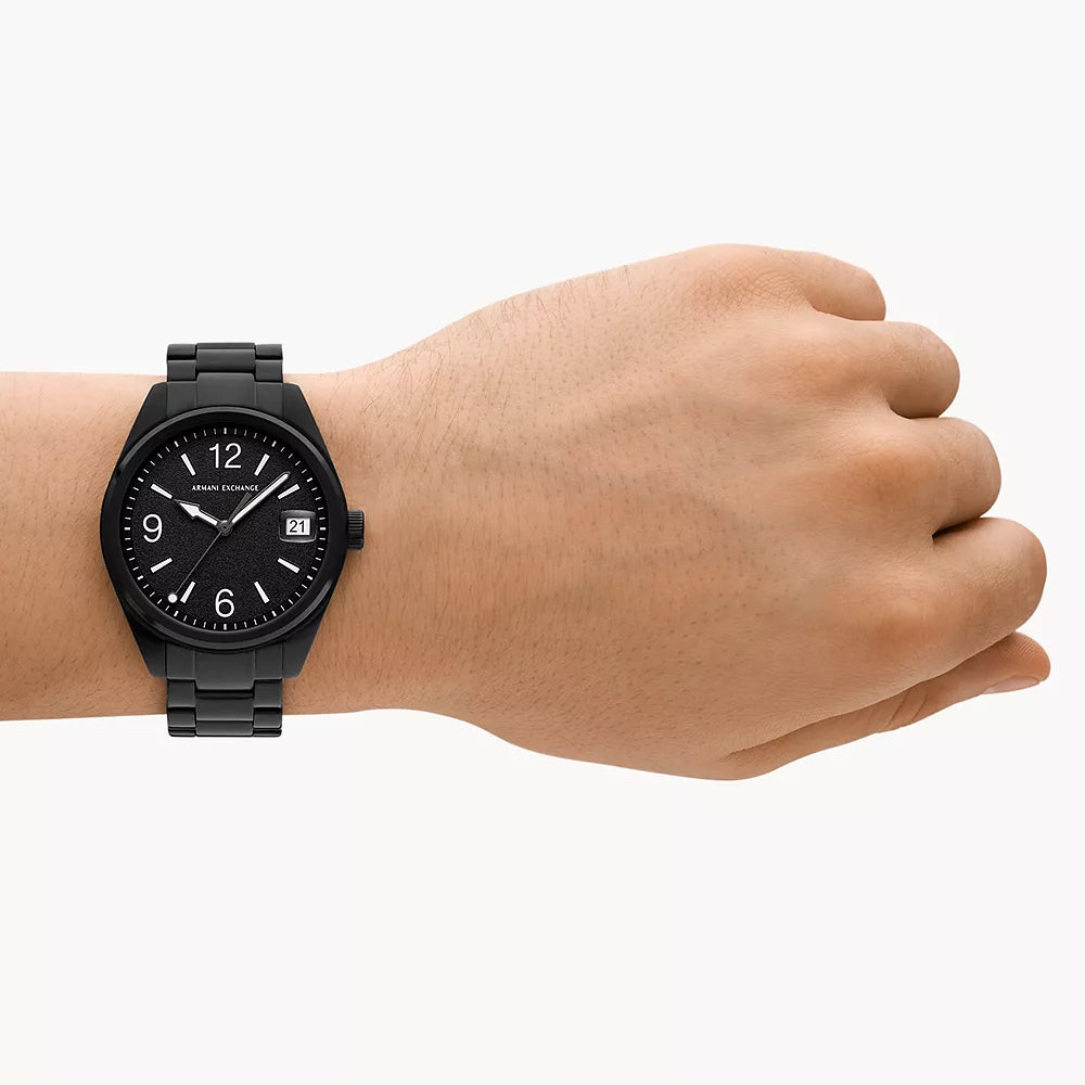 A|X ARMANI EXCHANGE AX1422 - BOLD MONOCHROME MASTERPIECE Men's Watch with Black Stainless Steel Band and Dial-i-Watch-4