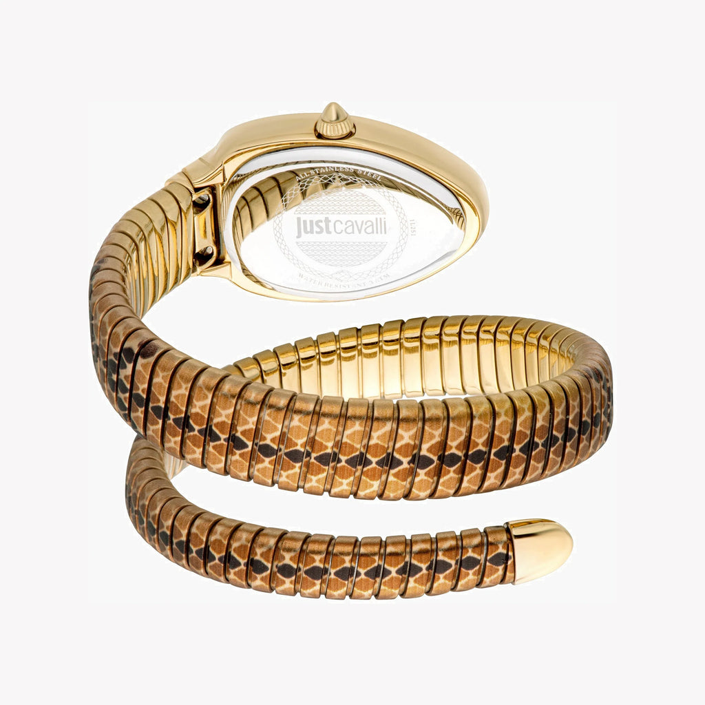 JUST CAVALLI Women's Watch with Gold Stainless Steel Case and Gold & Brown & Black Stainless Steel Band-i-Watch-3