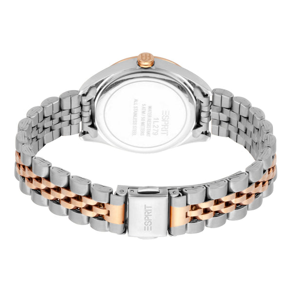 Esprit Women's Watch With Silver Stainless Steel Case And Silver & Rose Gold Stainless Steel Band by i-watch