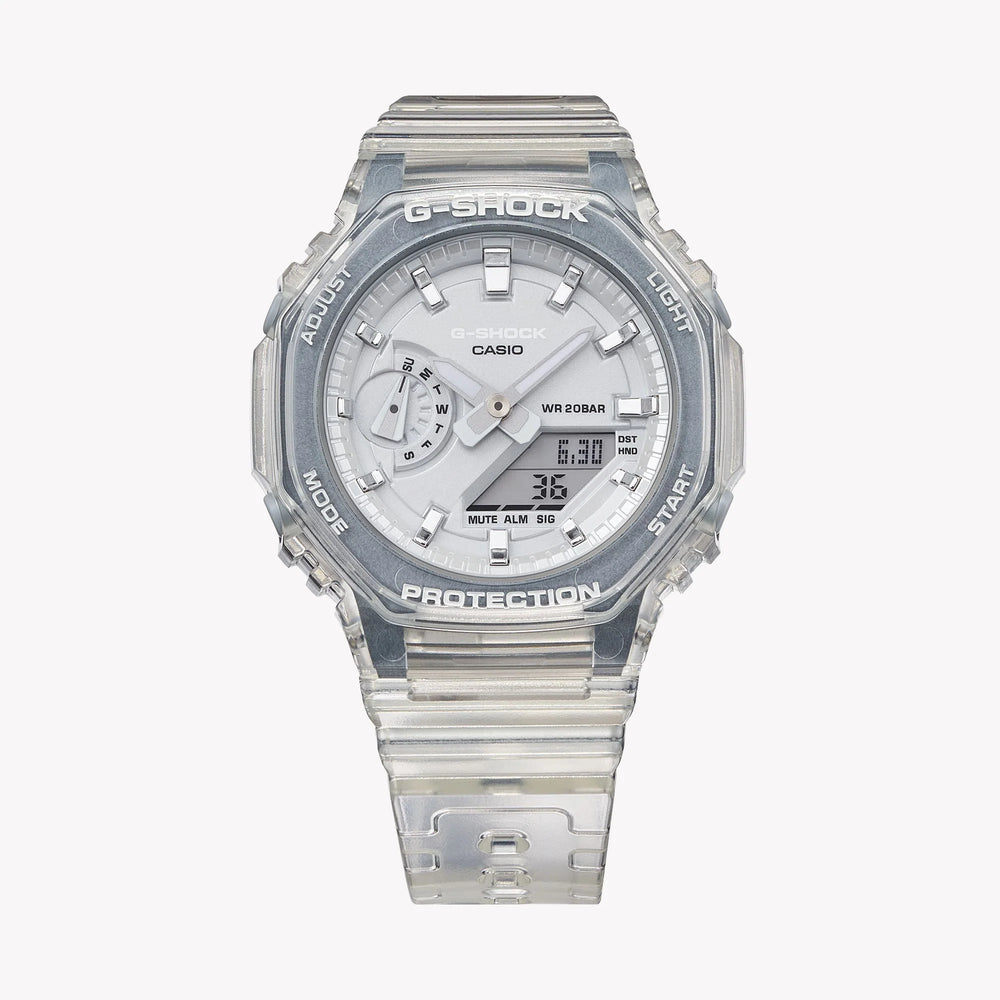 Casio G-Shock Men's Translucent Carbon Watch, White Dial | Gma-S2100sk-7aer by i-watch