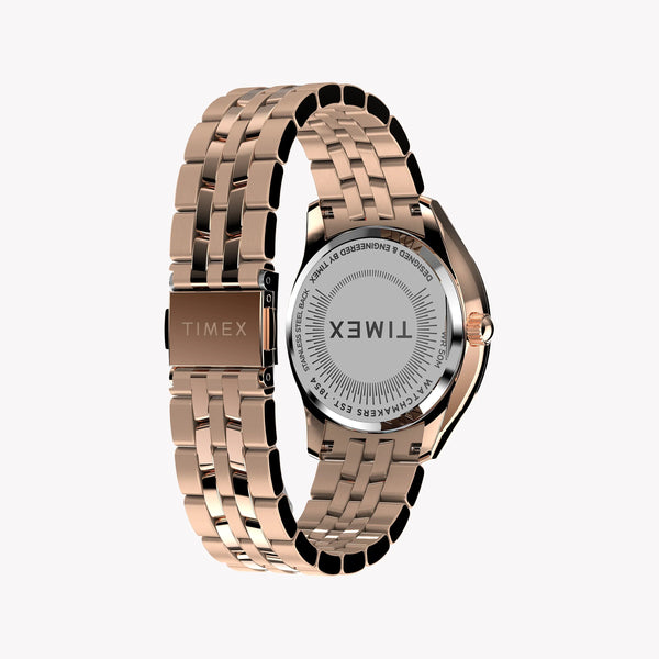 Timex Women's Rose Gold-Tone Watch, Black Dial | Tw2w17800 by i-watch