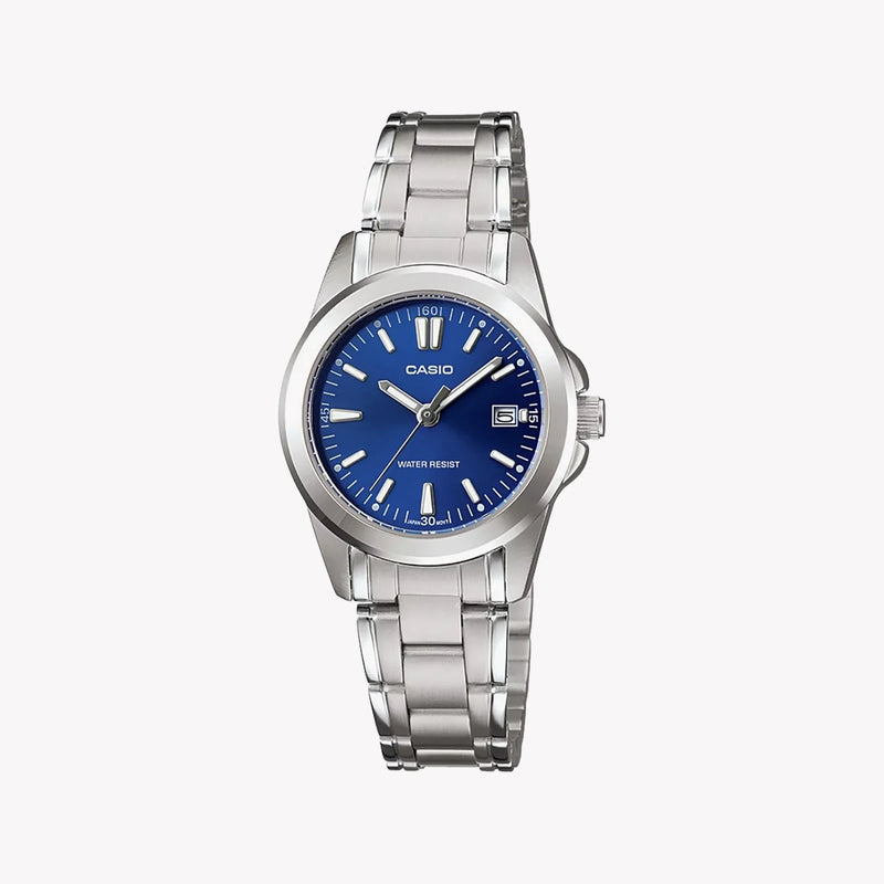 Timeless Elegance Men's Silver Watch, Blue Dial | Mtp-1215a-2a2df by i-watch
