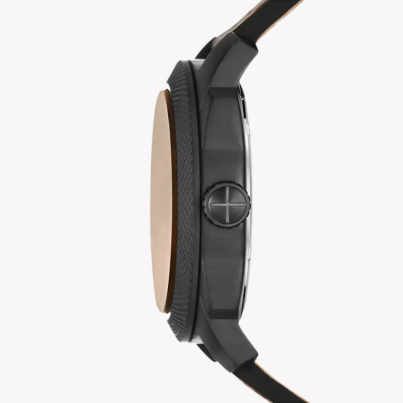 Fossil Men's Black Stainless Steel, Brown Leather | Fs5476 by i-watch