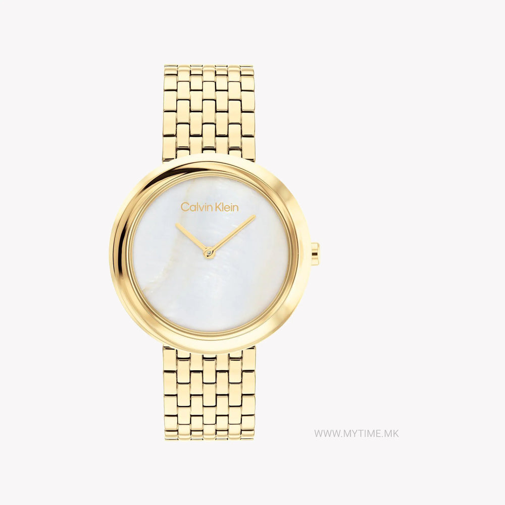 Ck Calvin Klein Women's Gold Watch, White Dial | K3m21121g by i-watch