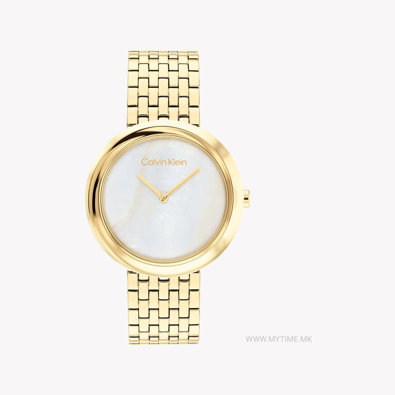 Ck Calvin Klein Women's Gold Watch, White Dial | K3m21121g by i-watch
