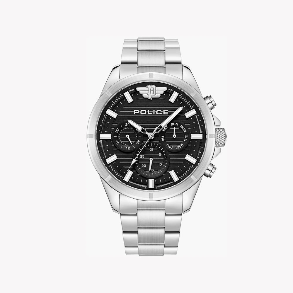 Police Men's Silver Stainless Steel, Black Dial | Pewjk2227806 by i-watch