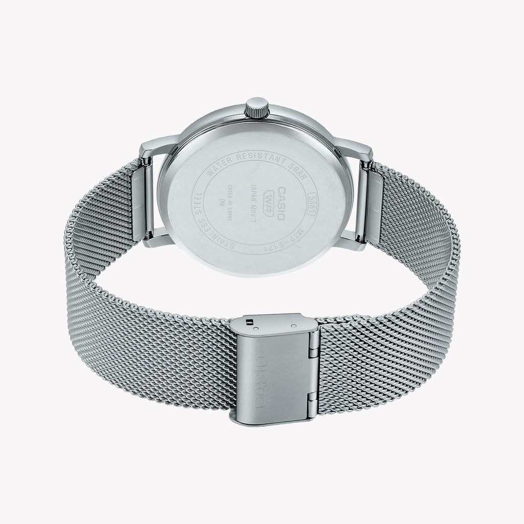 CASIO MTP-E171M-2EVDF - SPORTY ELEGANCE MEN'S WATCH WITH SILVER BAND & BLUE DIAL-i-Watch-2