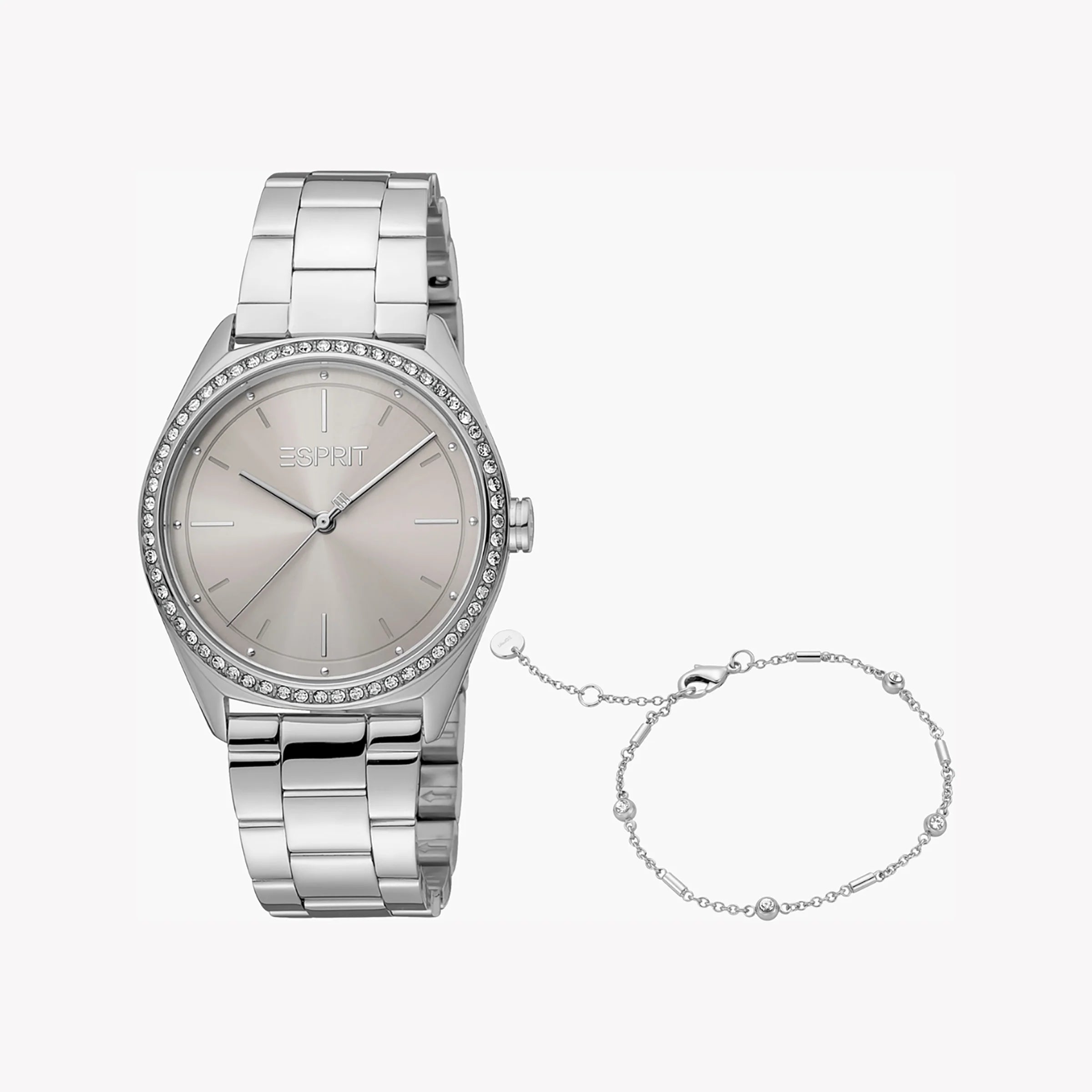 ESPRIT Women's Watch with Silver Stainless Steel Case and Silver Stainless Steel Band