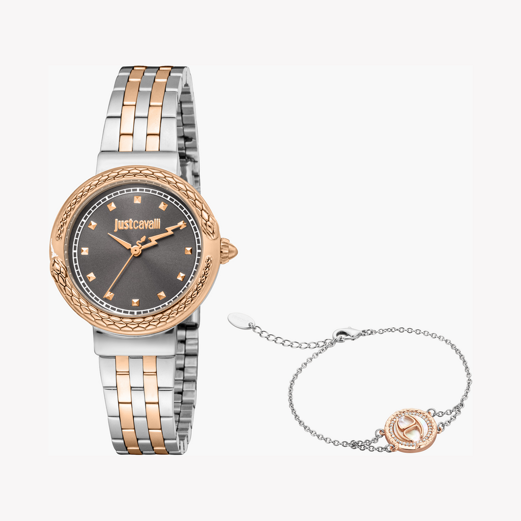 JUST CAVALLI JC1L311M0075 - ELEGANT DUAL-TONE WOMEN'S TIMEPIECE WITH DARK GREY DIAL-i-Watch-3