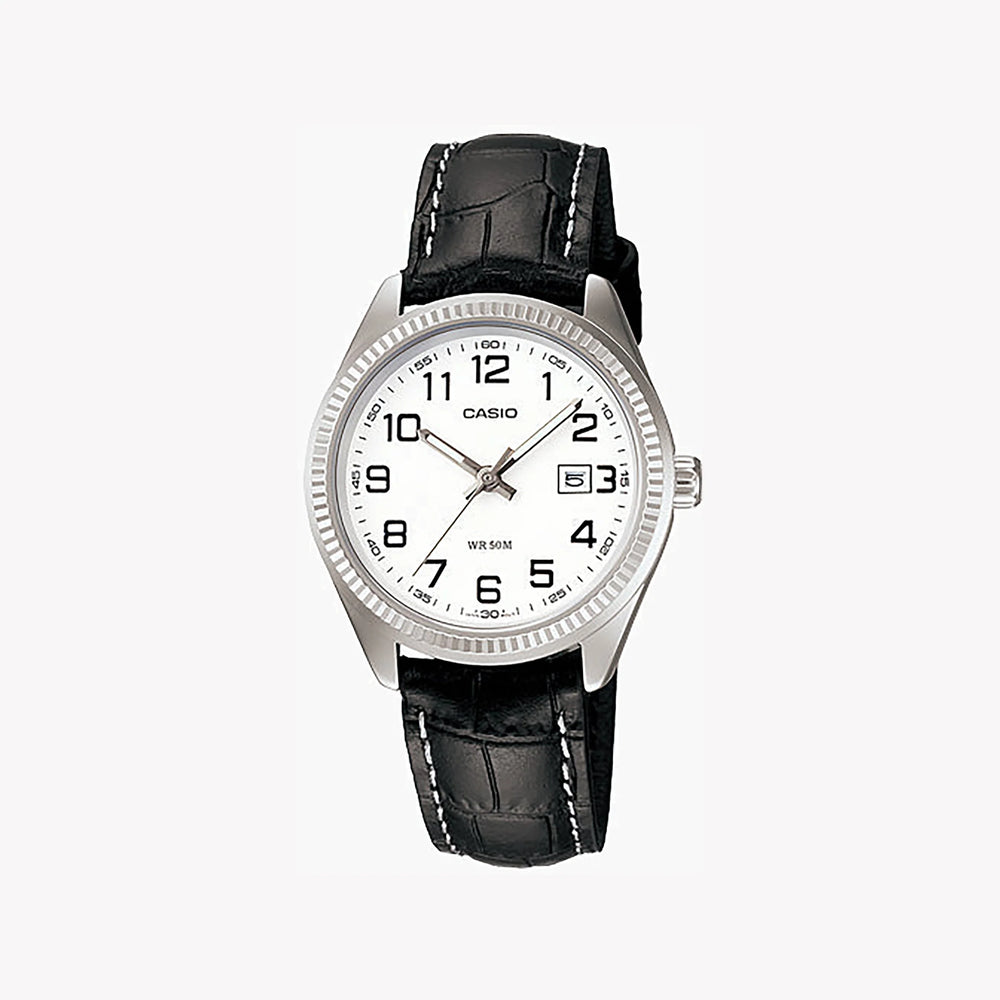 Casio Women's Silver & Black Leather Sporty Watch | Ltp-1302l-7bvdf by i-watch