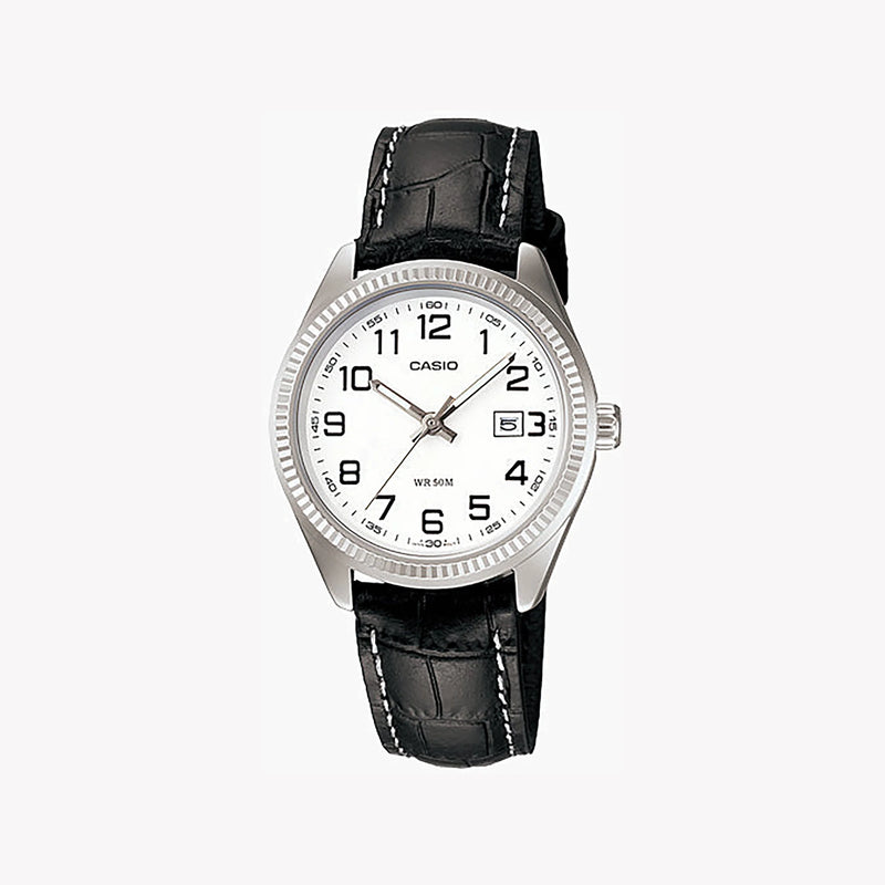 Casio Women's Silver & Black Leather Sporty Watch | Ltp-1302l-7bvdf by i-watch