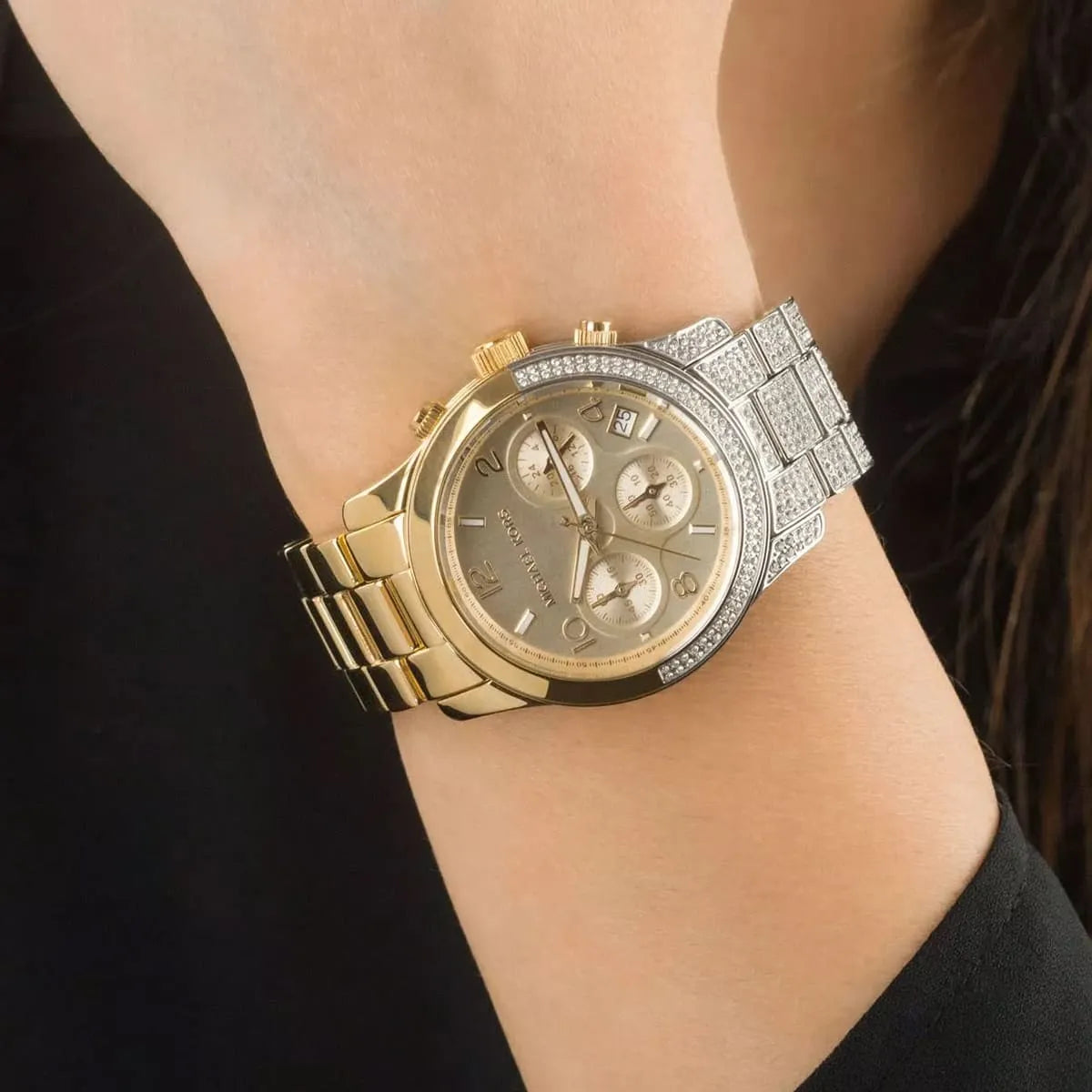 MICHAEL KORS MK7329 - BOLD SOPHISTICATION WOMEN'S TIMEPIECE IN SILVER-GOLD & GOLD DIAL