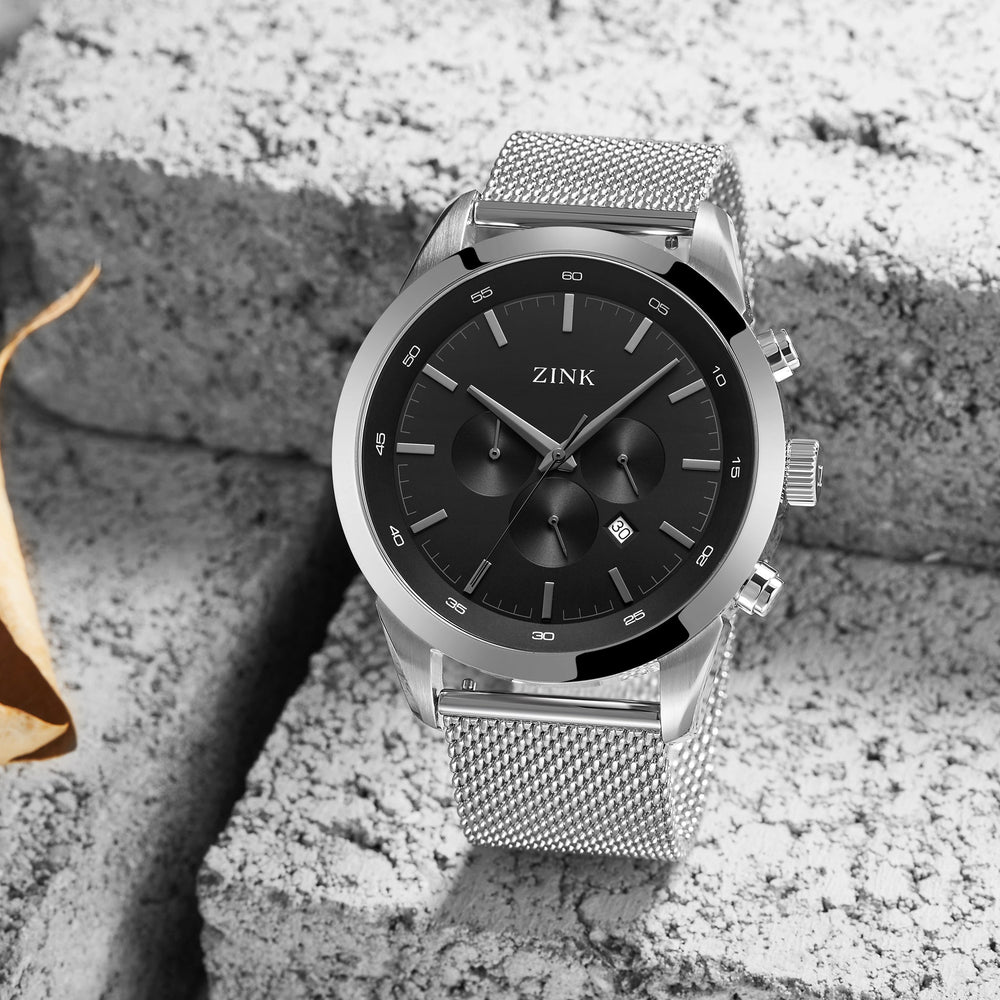 Zink Men's Stainless Steel Black Chronograph Watch | Zk134g2ms-26 by i-watch