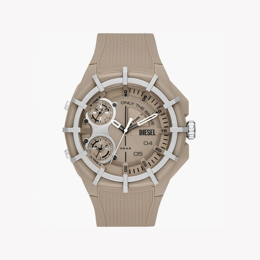 Diesel Men's Beige Silicone Watch, Multifunction | Dz1990 by i-watch