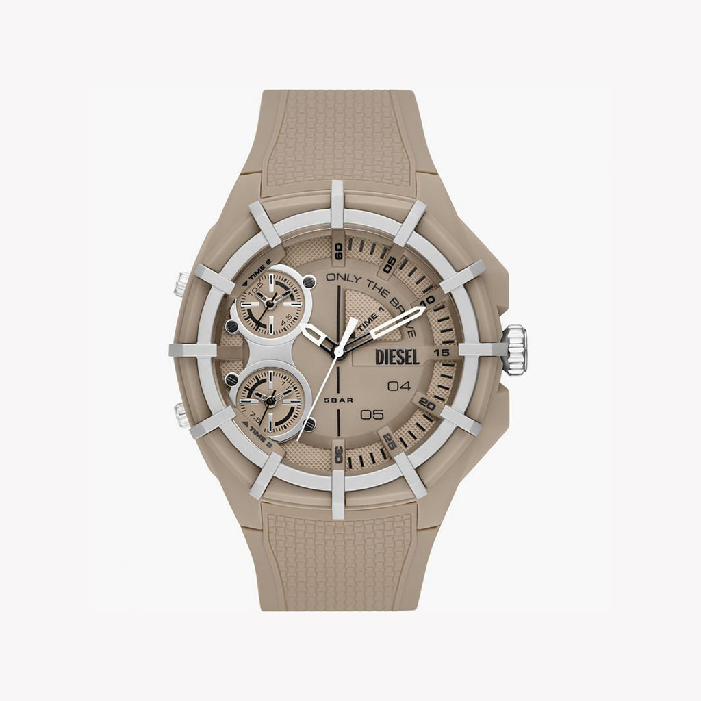 DIESEL DZ1990 DYNAMIC ADVENTURER - MEN'S SPORTY TIMEPIECE IN BEIGE SILICONE