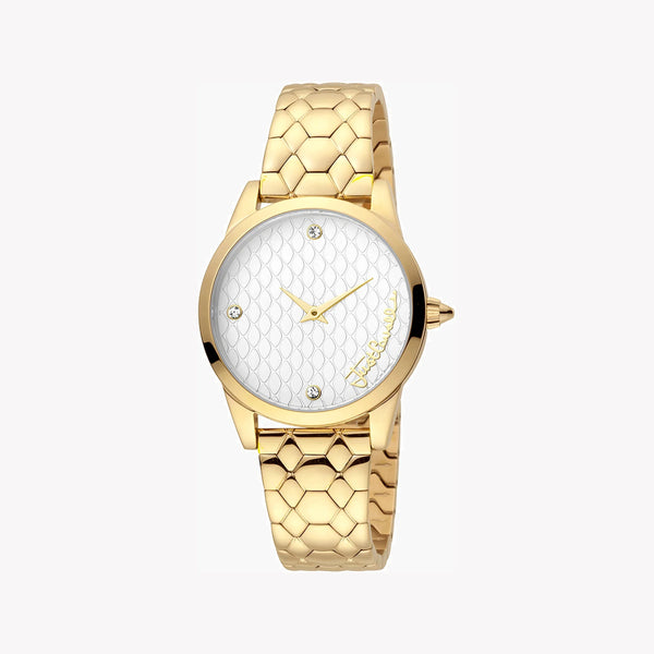 Just Cavalli Women's Gold Stainless Steel Watch, Silver Dial | Jc1l087m0055