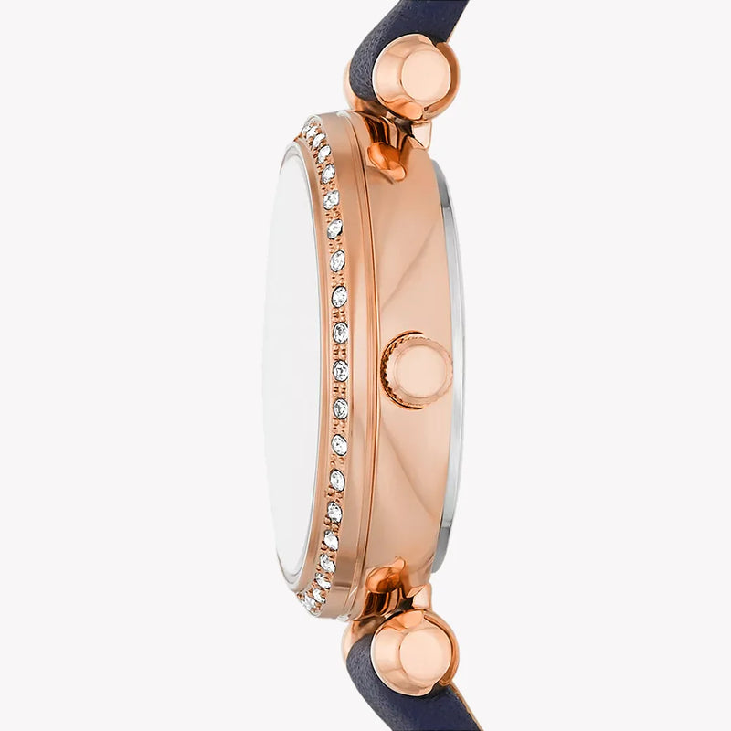 Fossil Women's Gold Stainless Steel, Blue Leather | Bq3899 by i-watch