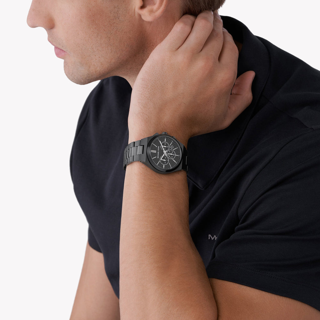 MICHAEL KORS MK9146 BOLD SOPHISTICATION - MEN'S BLACK STAINLESS STEEL WATCH WITH PRECISION MOVEMENT-i-Watch-4