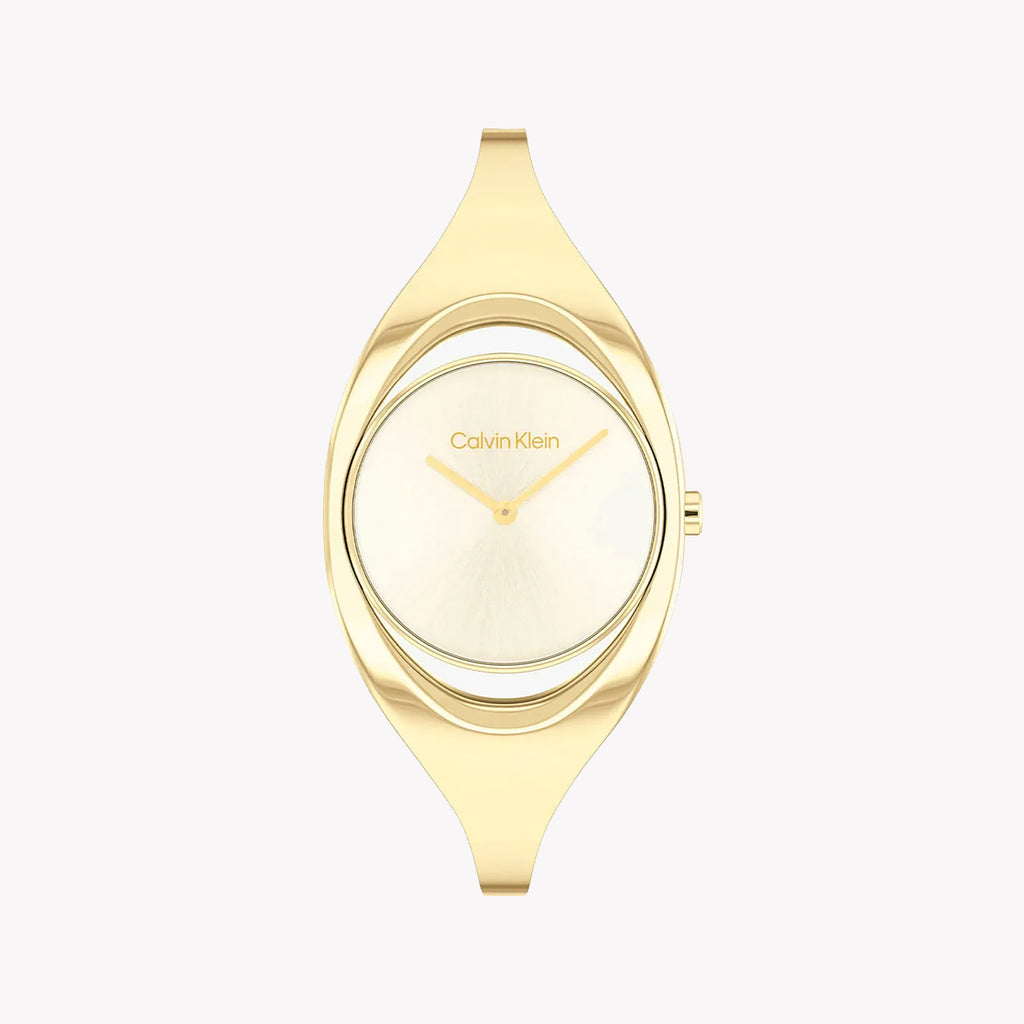 CK CALVIN KLEIN GOLD PINK DIAL - MODERN SOPHISTICATION WOMEN'S WATCH