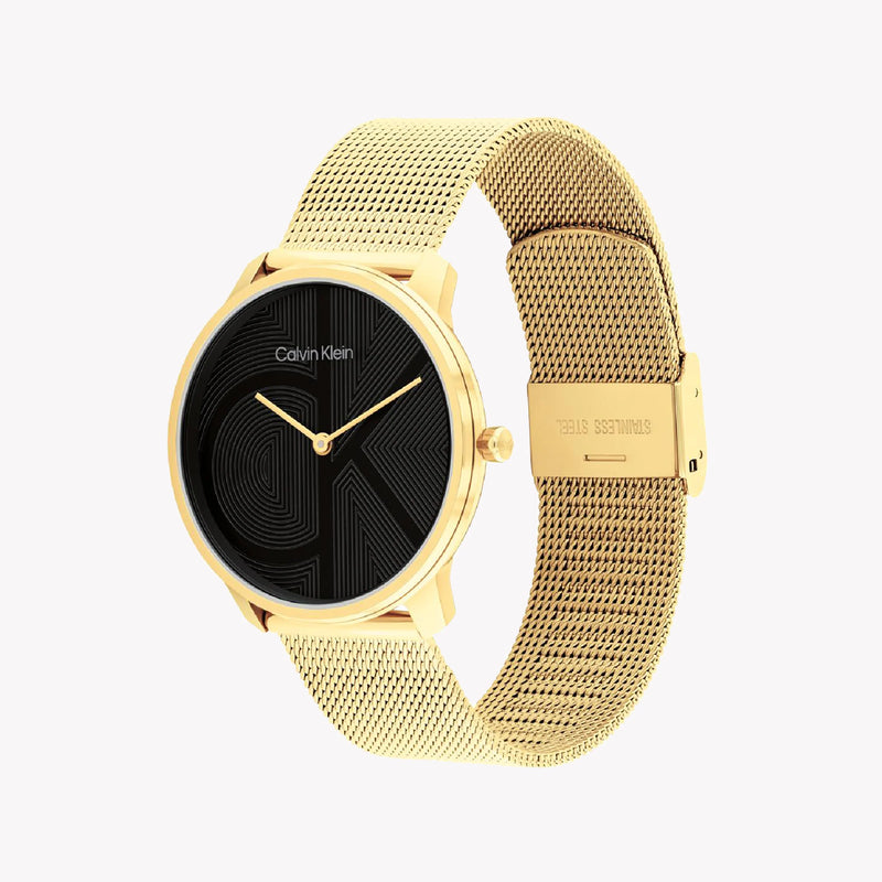 Ck Calvin Klein Women's Gold Stainless Steel Watch, Black Dial | Ck1l123m0012 by i-watch