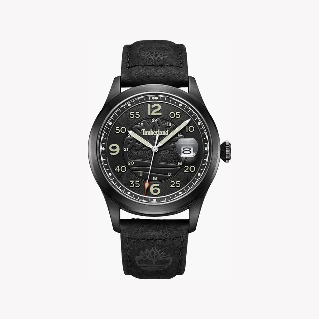 Timberland TDWGB2237501 - Rugged Black Leather Watch-i-Watch