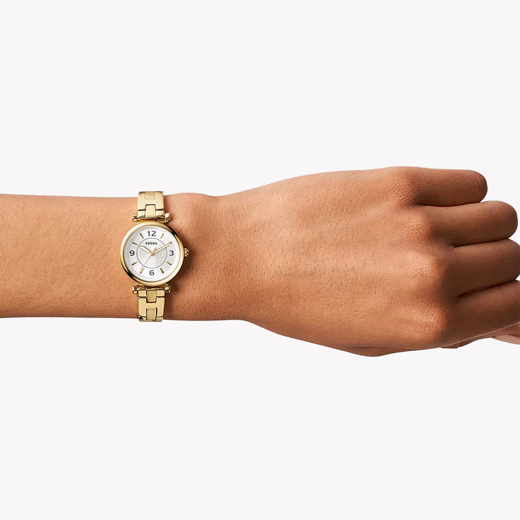 FOSSIL ES5203 - TIMELESS ELEGANCE - Women's Gold Stainless Steel Watch with Silver Dial-i-Watch-2