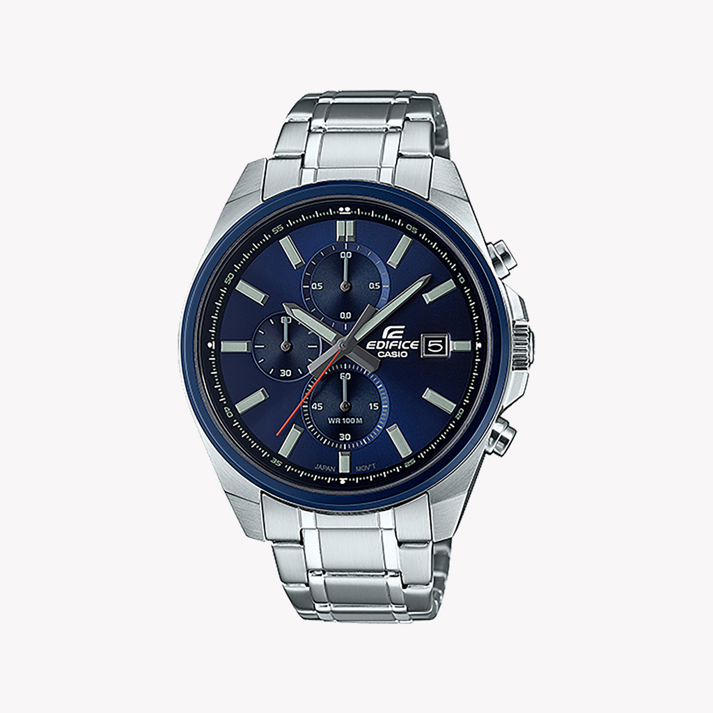 CASIO EDIFICE EFV-610DB-2AVUDF - DYNAMIC METAL & BLUE DIAL MEN'S WATCH - VERSATILE STYLE & FUNCTION