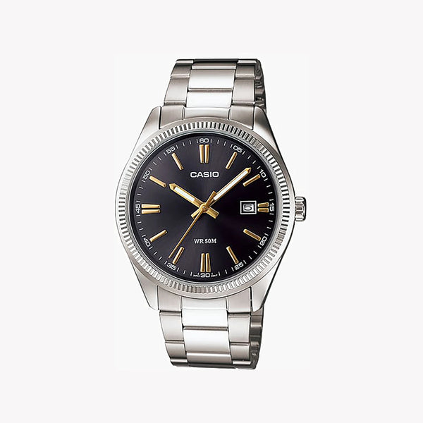 Casio Men's Stainless Steel Watch, Black Dial | Mtp-1302d-1a2vdf by i-watch