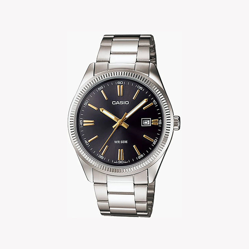 Casio Men's Stainless Steel Watch, Black Dial | Mtp-1302d-1a2vdf by i-watch