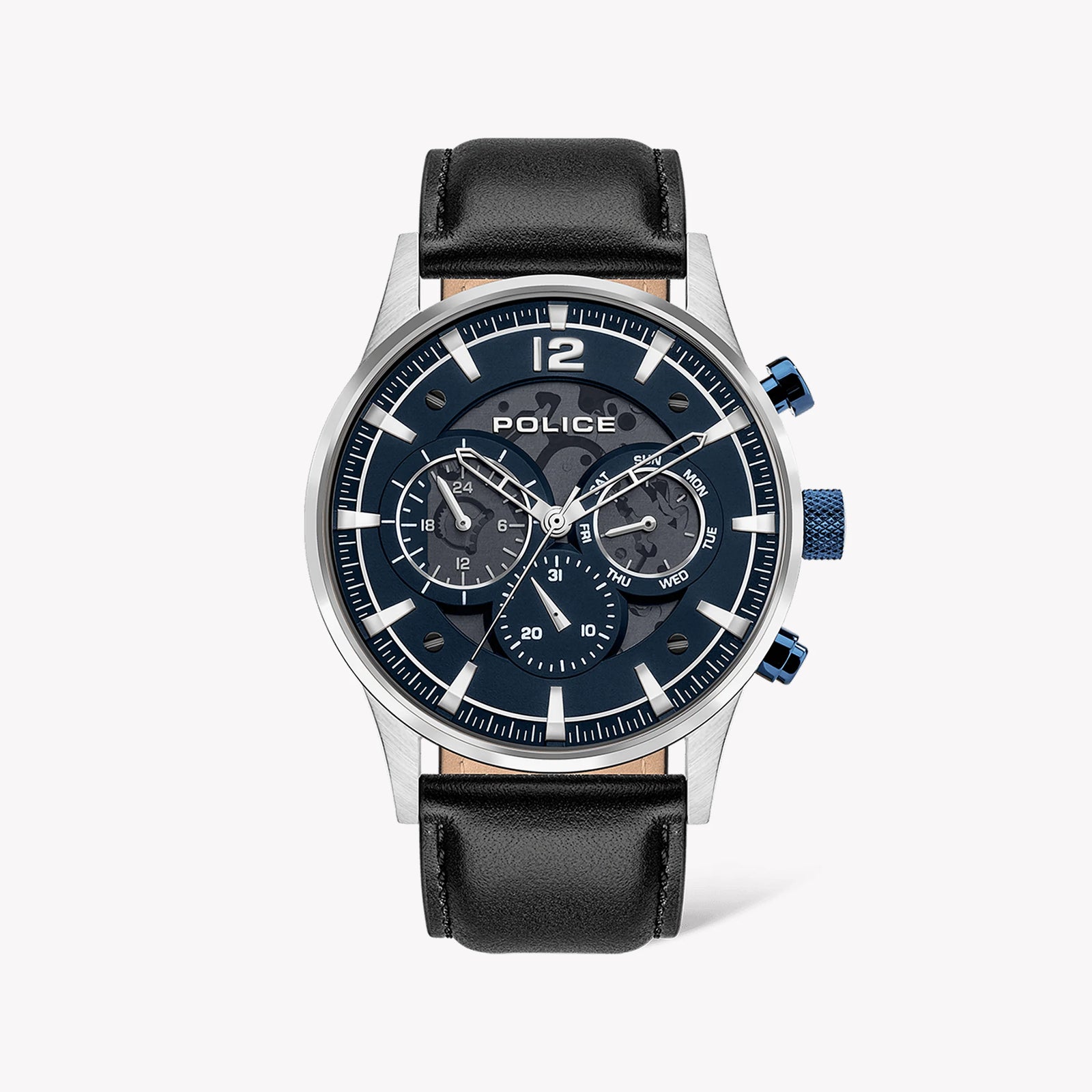 Police Men's Silver Watch, Blue Dial | Pewjf2002801 by i-watch