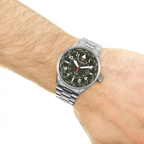 Citizen Eco-Drive Bx1010-53e - Modern Masterpiece Men's Watch With Silver Stainless Steel & Black Dial by i-watch